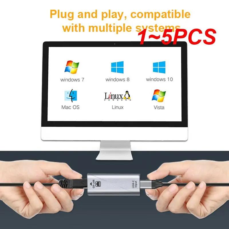 PC ƮϿ  LAN Ʈũ ī, USB CŸ-̴ , 10/100/1000 ⰡƮ, C -RJ45 , 1  5 